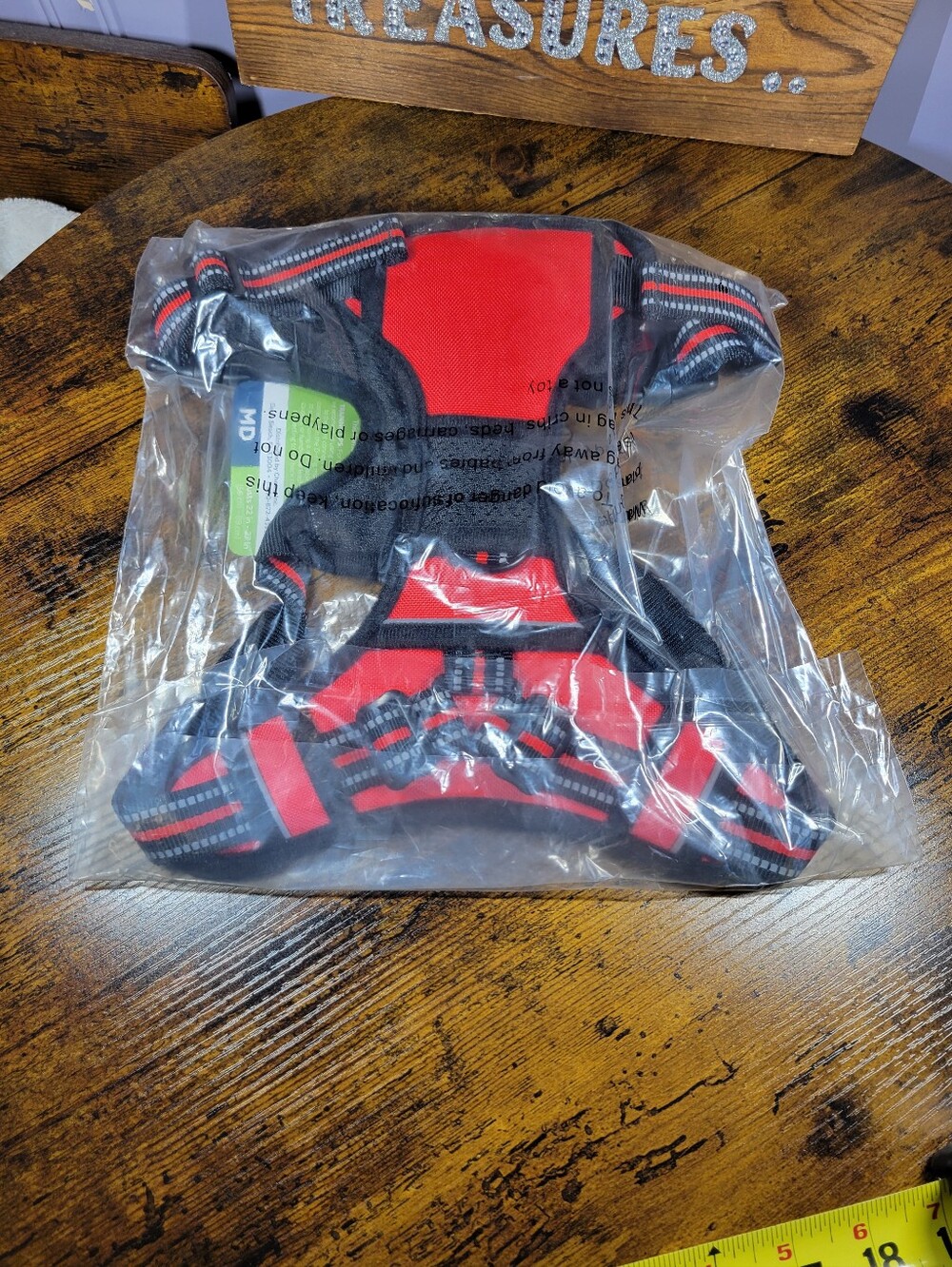 Frisco size medium Red and Black Reflective Dog Harness